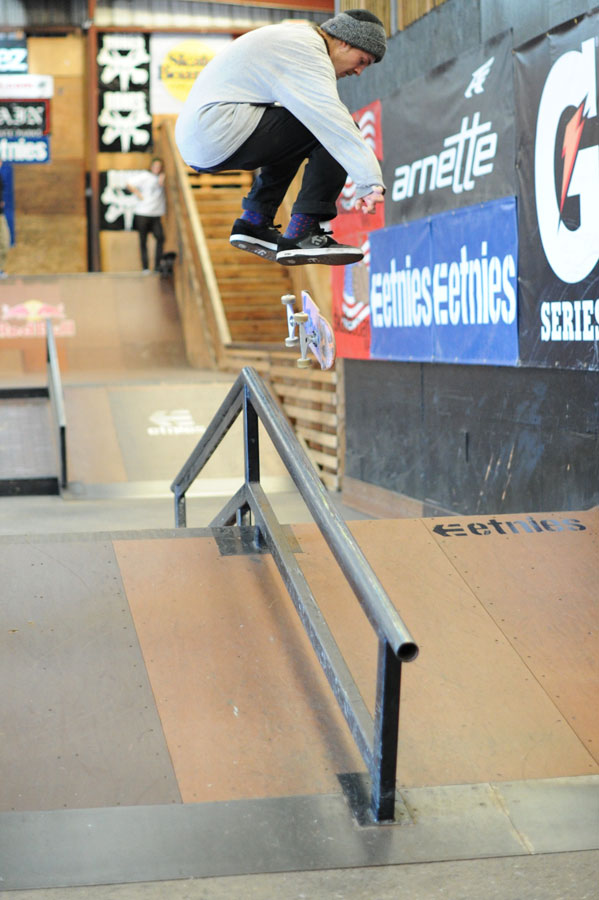 Albert Nyberg - fakie flip over the rail